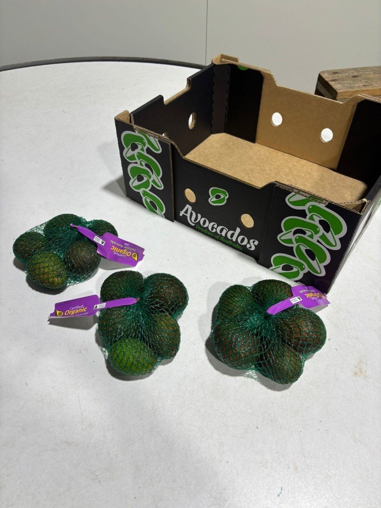 Branded avocado packaging and netted organic packs